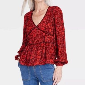 Knox Rose Floral V-neck Blouse